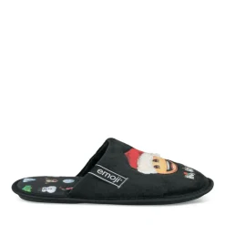 Chaussons NOIR Homme Motif Uni A Enfiler