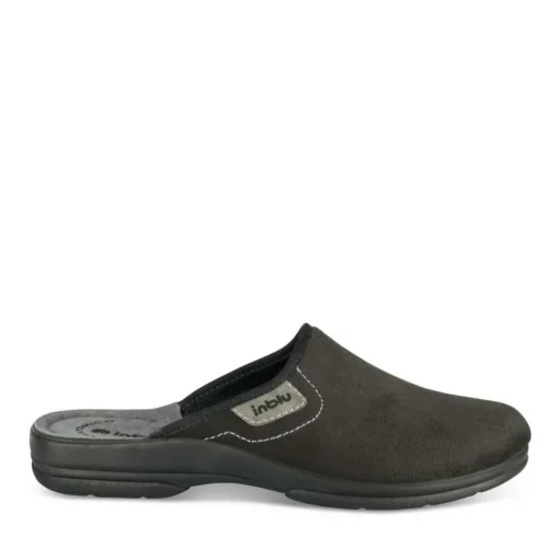 Chaussons NOIR Homme Motif Uni A Enfiler