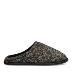 Chaussons NOIR Homme Motif Uni A Enfiler