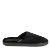 Chaussons NOIR Homme Motif Uni A Enfiler