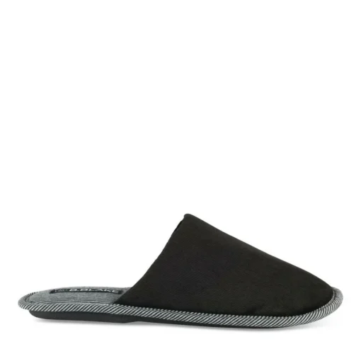 Chaussons NOIR Homme Motif Uni A Enfiler