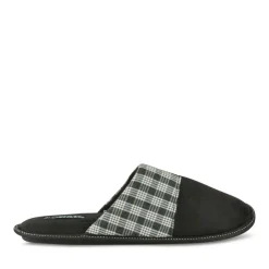Chaussons NOIR Homme Motif Carreaux A Enfiler