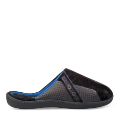 Chaussons NOIR Homme Motif Uni A Enfiler