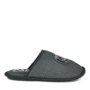Chaussons NOIR Homme Motif Uni A Enfiler