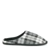 Chaussons NOIR Homme Motif Carreaux A Enfiler