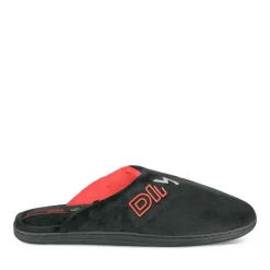 Chaussons NOIR Homme Motif Uni A Enfiler