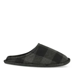 Chaussons NOIR Homme Motif Carreaux A Enfiler