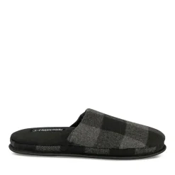 Chaussons NOIR Homme Motif Uni A Enfiler