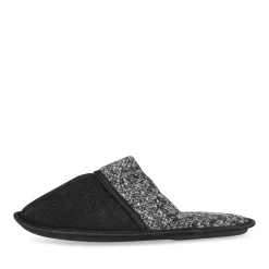 Chaussons NOIR Homme Motif Uni A Enfiler