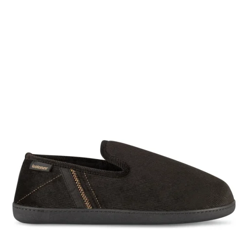 Chaussons NOIR Homme Motif Uni A Enfiler