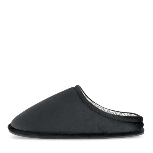 Chaussons NOIR Homme Motif Uni A Enfiler