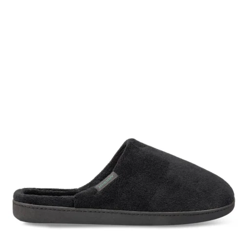 Chaussons NOIR Homme Motif Uni A Enfiler