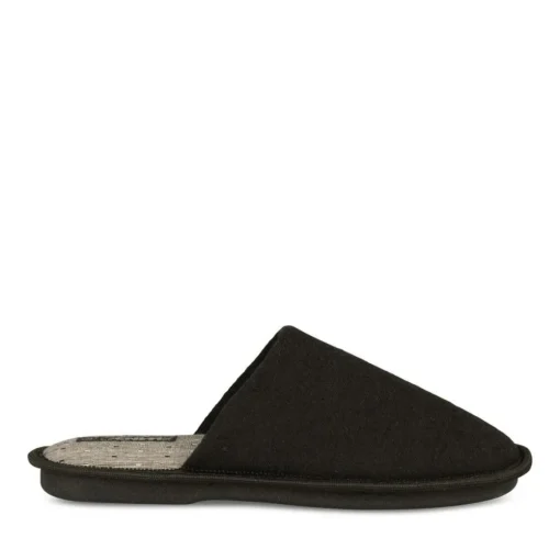 Chaussons NOIR Homme Motif Uni A Enfiler