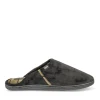 Chaussons NOIR Homme Motif Uni A Enfiler