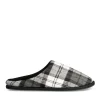 Chaussons NOIR Homme Motif Carreaux A Enfiler