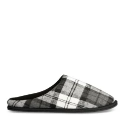 Chaussons NOIR Homme Motif Carreaux A Enfiler