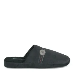 Chaussons NOIR Homme Motif Uni A Enfiler