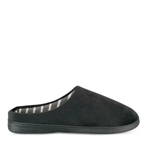 Chaussons NOIR Homme Motif Uni A Enfiler