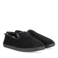 Chaussons NOIR Homme Motif Uni A Enfiler