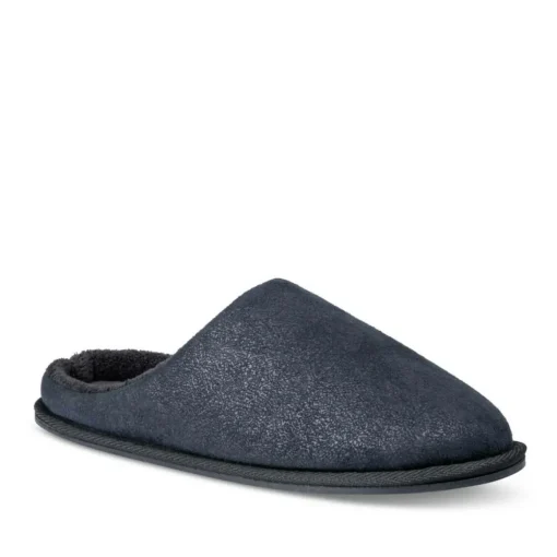 Chaussons NOIR Homme Motif Uni A Enfiler