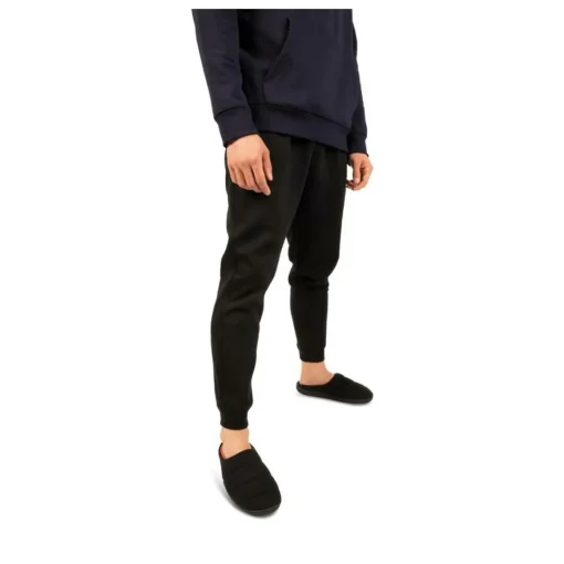 Chaussons NOIR Homme Motif Uni A Enfiler