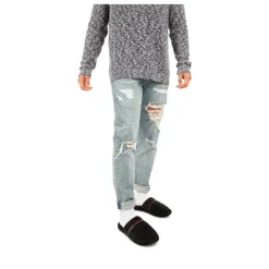 Chaussons NOIR Homme Motif Uni A Enfiler