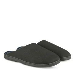 Chaussons NOIR Homme Motif Uni A Enfiler