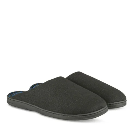 Chaussons NOIR Homme Motif Uni A Enfiler
