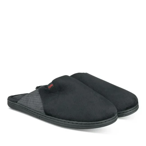 Chaussons NOIR Homme Motif Uni A Enfiler