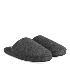 Chaussons NOIR Homme Motif Uni A Enfiler