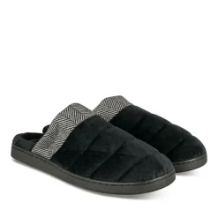 Chaussons NOIR Homme Motif Uni A Enfiler