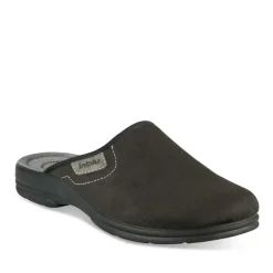 Chaussons NOIR Homme Motif Uni A Enfiler