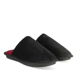 Chaussons NOIR Homme Motif Uni A Enfiler