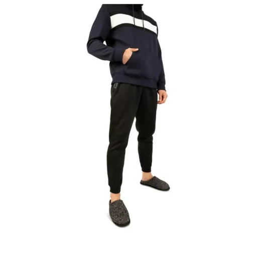 Chaussons NOIR Homme Motif Uni A Enfiler