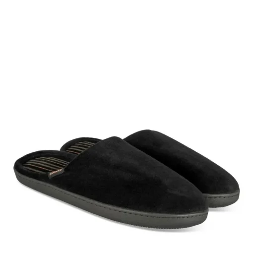 Chaussons NOIR Homme Motif Uni A Enfiler