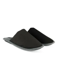 Chaussons NOIR Homme Motif Uni A Enfiler