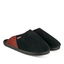 Chaussons NOIR Homme Motif Uni A Enfiler