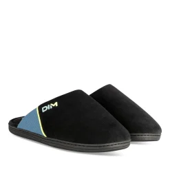 Chaussons NOIR Homme Motif Uni A Enfiler