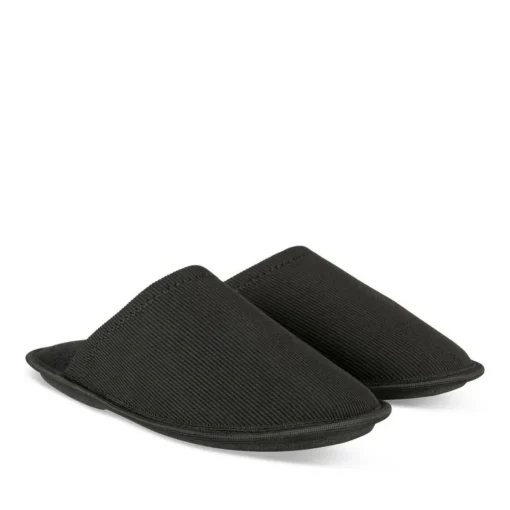 Chaussons NOIR Homme Motif Uni A Enfiler