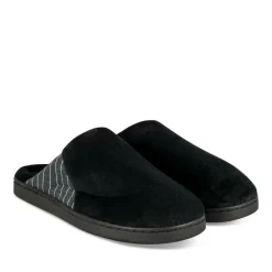 Chaussons NOIR Homme Motif Uni A Enfiler