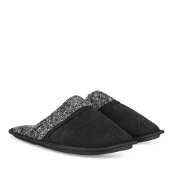 Chaussons NOIR Homme Motif Uni A Enfiler