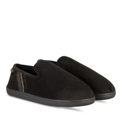 Chaussons NOIR Homme Motif Uni A Enfiler