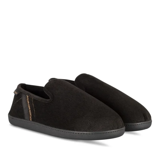 Chaussons NOIR Homme Motif Uni A Enfiler