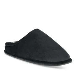Chaussons NOIR Homme Motif Uni A Enfiler