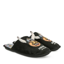 Chaussons NOIR Homme Motif Uni A Enfiler