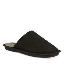 Chaussons NOIR Homme Motif Uni A Enfiler