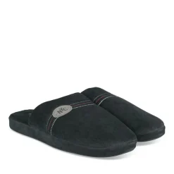 Chaussons NOIR Homme Motif Uni A Enfiler