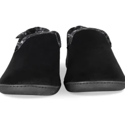 Chaussons NOIR Homme Motif Uni A Enfiler
