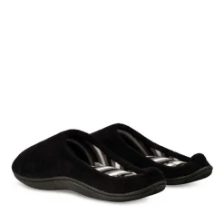 Chaussons NOIR Homme Motif Uni A Enfiler