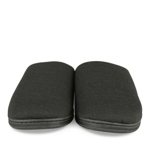 Chaussons NOIR Homme Motif Uni A Enfiler